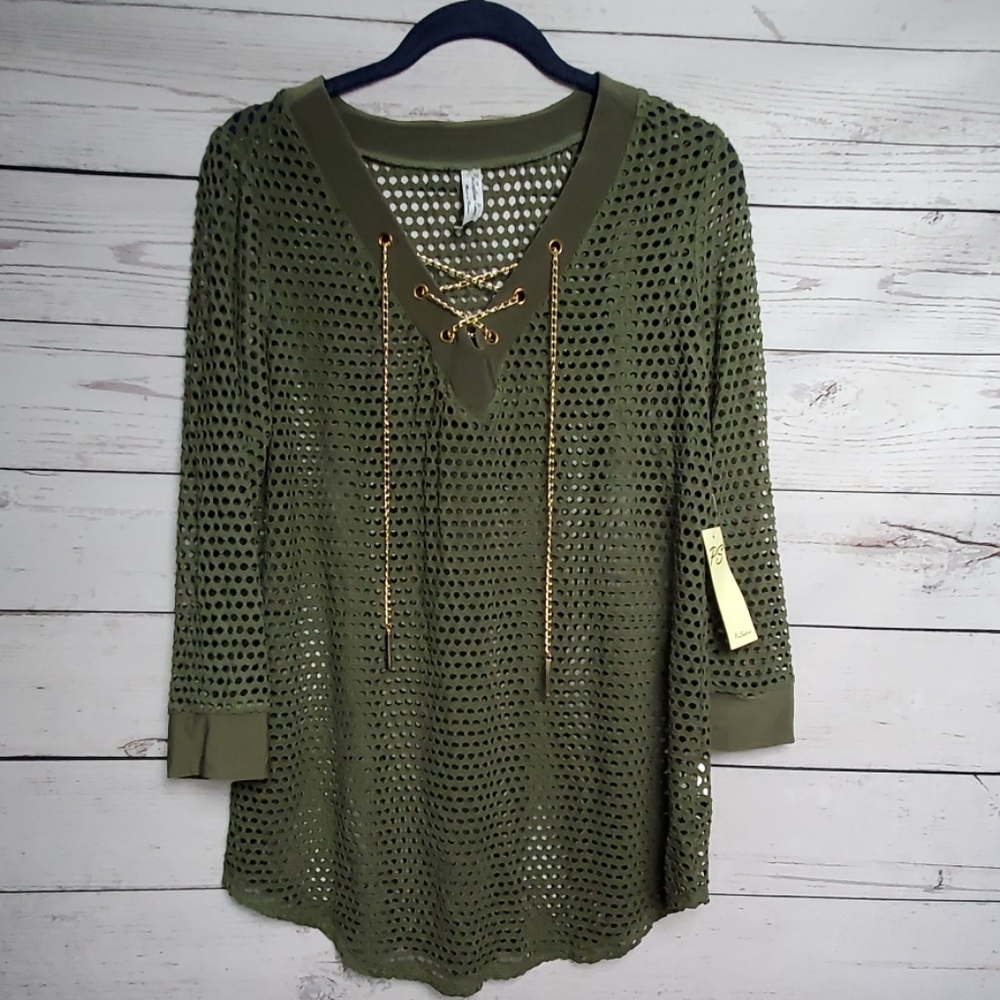 Swim cover up green top
